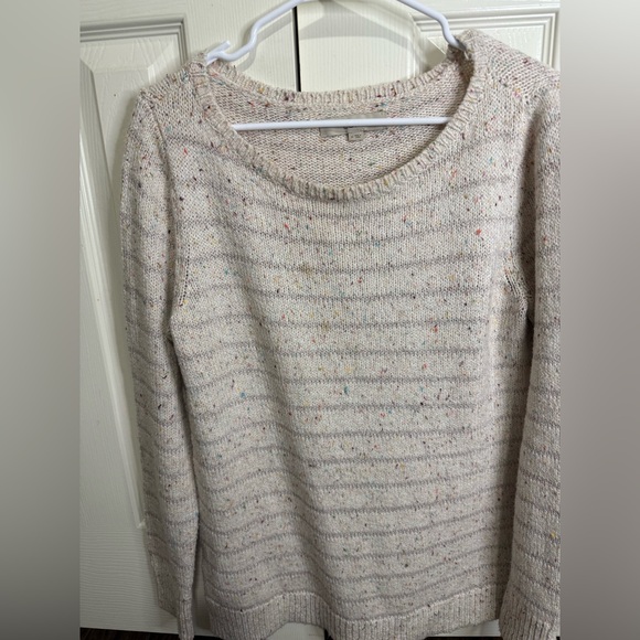 LOFT Sweaters - LOFT Women's Speckled Knit Sweater Cozy Neutral Pullover Casual Size M